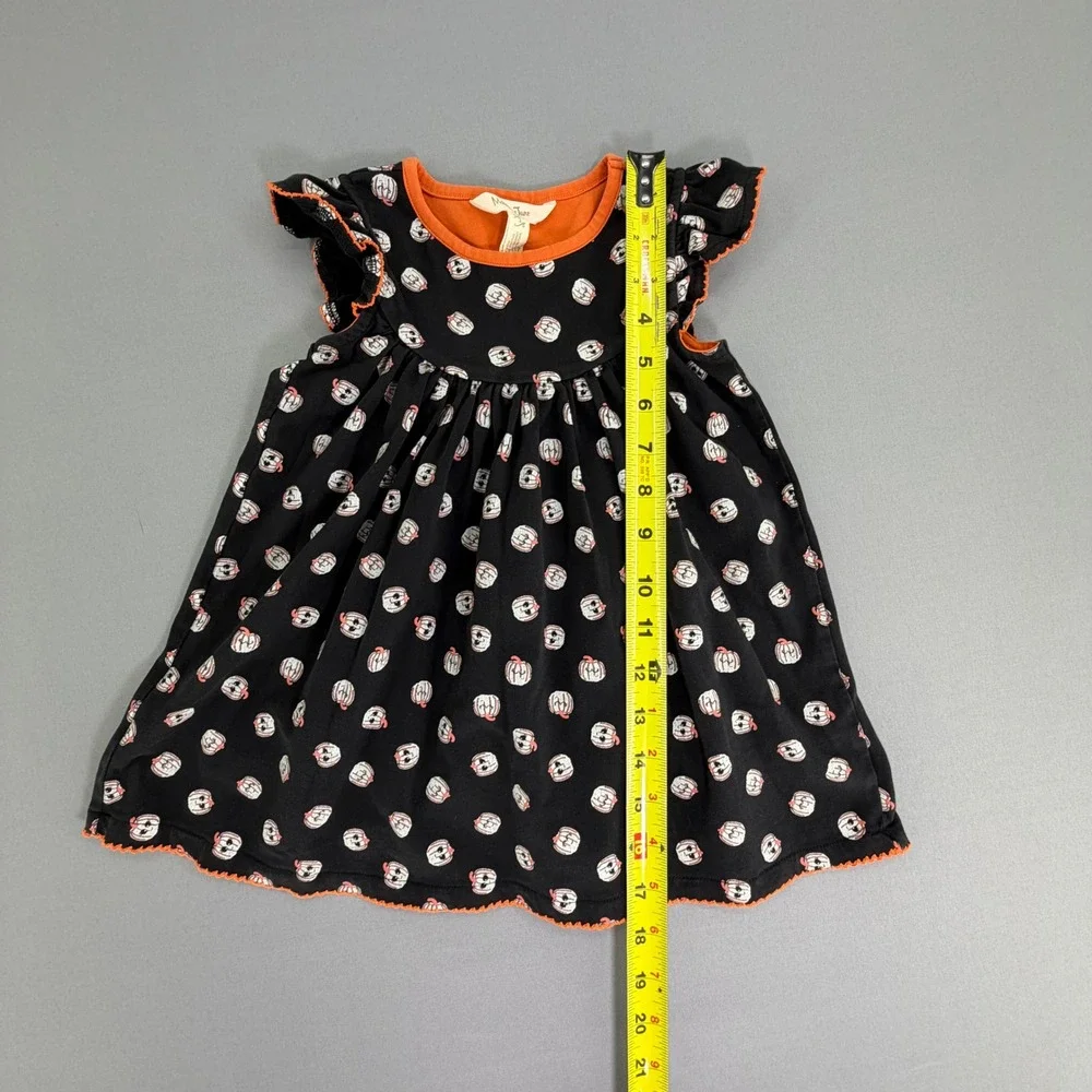 Matilda Jane Girls Black Orange Pumpkin Flutter Sleeve Halloween Dress Size 2T